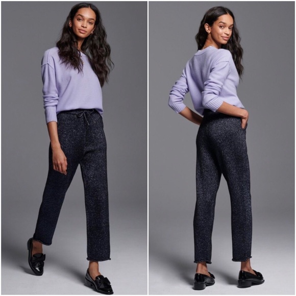 Anthropologie Pants - NWT ANTHROPOLOGIE TOULOUSE KNIT PANTS IN NAVY